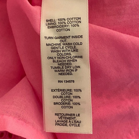 Vineyard Vines Allamanda Floral Eyelet Dress Pink Wave Size 2 Flutter Sleeve New - Picture 9 of 10